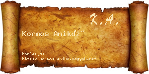 Kormos Anikó névjegykártya