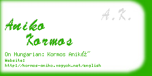 aniko kormos business card